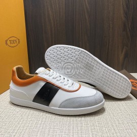 Tods New Calf Leather Casual Sneakers For Men Gray