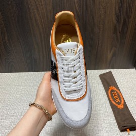 Tods New Calf Leather Casual Sneakers For Men Gray