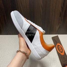 Tods New Calf Leather Casual Sneakers For Men Gray