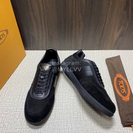 Tods New Calf Leather Casual Sneakers For Men Black