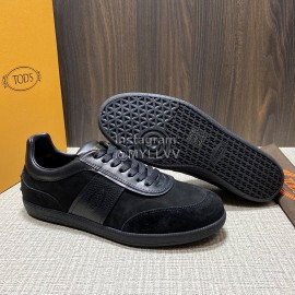 Tods New Calf Leather Casual Sneakers For Men Black