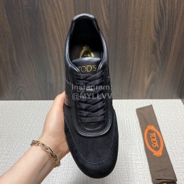 Tods New Calf Leather Casual Sneakers For Men Black
