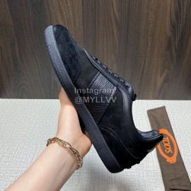 Tods New Calf Leather Casual Sneakers For Men Black