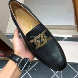 Tods Calf Leather Casual Business Shoes For Men Black