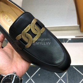 Tods Calf Leather Casual Business Shoes For Men Black