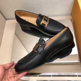 Tods Calf Leather Casual Business Shoes For Men Black