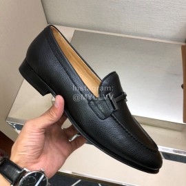 Tods Black Calf Leather Casual Business Shoes For Men 