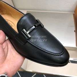 Tods Black Calf Leather Casual Business Shoes For Men 