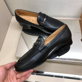 Tods Black Calf Leather Casual Business Shoes For Men 