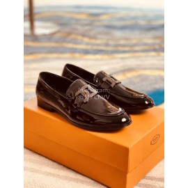 Tods Patent Leather Casual Business Shoes For Men Black