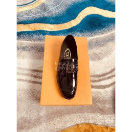 Tods Patent Leather Casual Business Shoes For Men Black