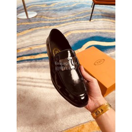 Tods Patent Leather Casual Business Shoes For Men Black