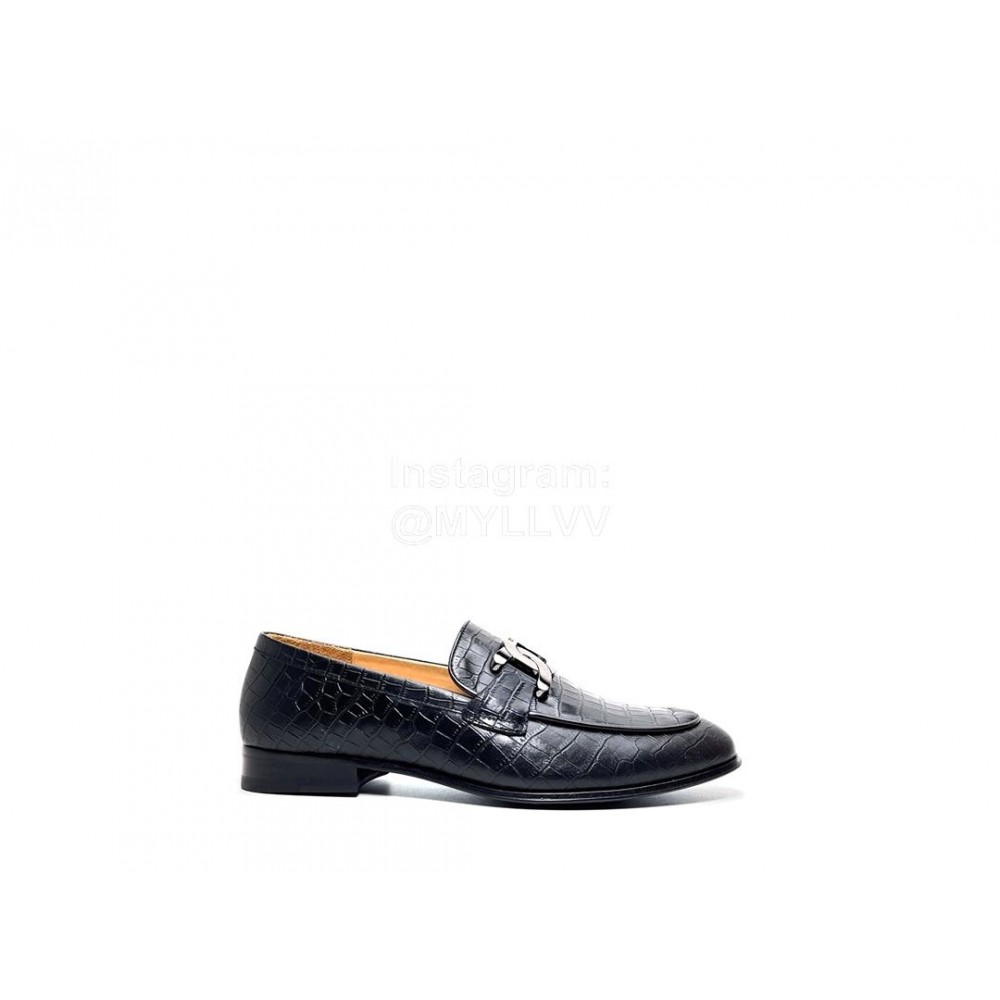 Tods Leather Casual Business Shoes For Men Black 