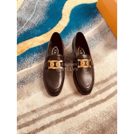 Tods Leather Casual Business Shoes For Men Coffee