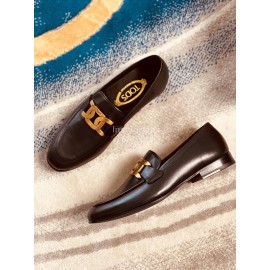 Tods Leather Casual Business Shoes For Men Coffee