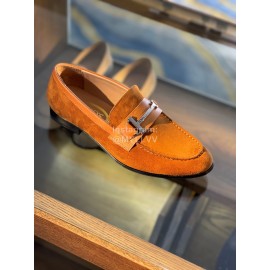 Tods Velvet Leather Casual Business Shoes For Men Tan