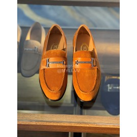 Tods Velvet Leather Casual Business Shoes For Men Tan