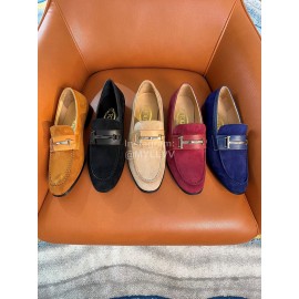 Tods Velvet Leather Casual Business Shoes For Men Tan