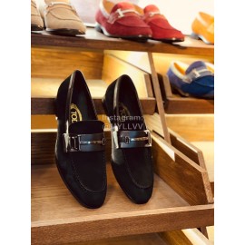 Tods Velvet Leather Casual Business Shoes For Men Brown