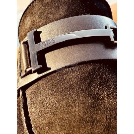 Tods Velvet Leather Casual Business Shoes For Men Brown