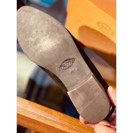 Tods Velvet Leather Casual Business Shoes For Men Brown