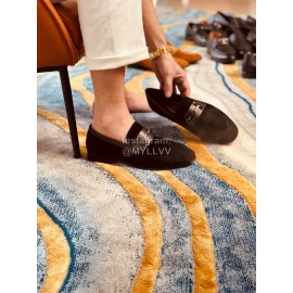 Tods Velvet Leather Casual Business Shoes For Men Brown