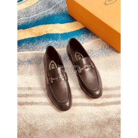 Tods Cowhide Casual Business Shoes For Men Coffee