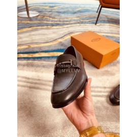 Tods Cowhide Casual Business Shoes For Men Coffee