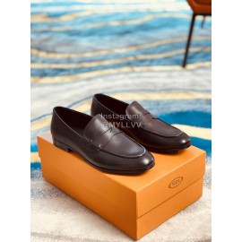 Tods Cowhide Casual Business Shoes For Men Black