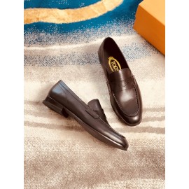 Tods Cowhide Casual Business Shoes For Men Black