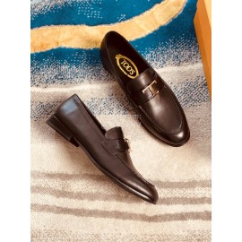 Tods Cowhide Casual Business Shoes For Men Brown