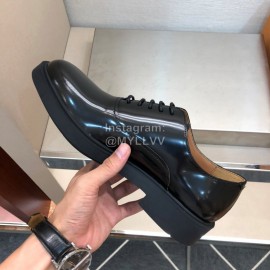 Tods Oil Wax Cowhide Lace Up Loafers For Men Black