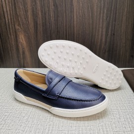 Tods Soft Split Leather Casual Shoes For Men Blue