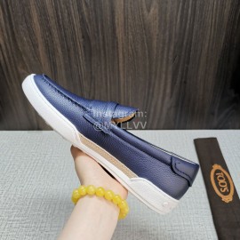 Tods Soft Split Leather Casual Shoes For Men Blue