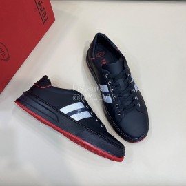 Tods New Calf Leather Lace Up Casual Sneakers For Men Black