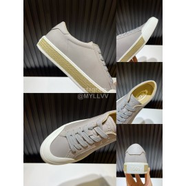 Tods Calf Leather Lace Up Leisure Sneakers For Men Gray