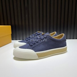 Tods Calf Leather Lace Up Leisure Sneakers For Men Navy