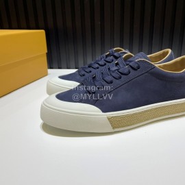 Tods Calf Leather Lace Up Leisure Sneakers For Men Navy