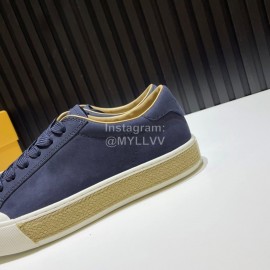 Tods Calf Leather Lace Up Leisure Sneakers For Men Navy