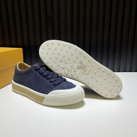Tods Calf Leather Lace Up Leisure Sneakers For Men Navy