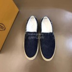 Tods Denim Woven Hemp Rope Casual Loafers For Men 