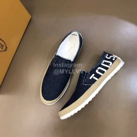 Tods Denim Woven Hemp Rope Casual Loafers For Men 