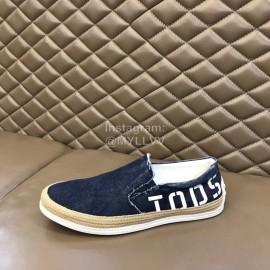 Tods Denim Woven Hemp Rope Casual Loafers For Men 