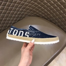 Tods Denim Woven Hemp Rope Casual Loafers For Men 