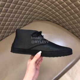 Tods Calf Leather Wool Short Boots For Men Black