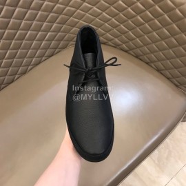 Tods Calf Leather Wool Short Boots For Men Black