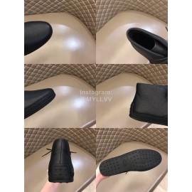 Tods Calf Leather Wool Short Boots For Men Black