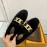 Tods Autumn Winter Retro Golden Buckle Lamb Wool Shoes For Women Black