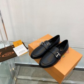 Tods Autumn Winter Black Leather Shoes For Women 