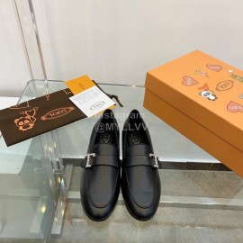 Tods Autumn Winter Black Leather Shoes For Women 